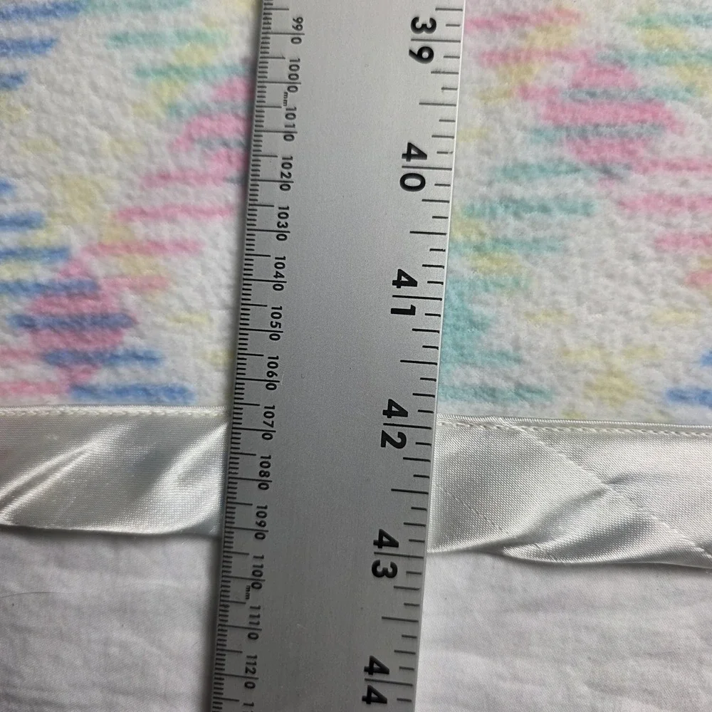 little wonders nursery fleece baby blanket satin trim pastal color